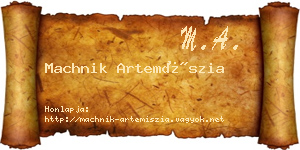 Machnik Artemíszia névjegykártya